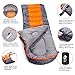 LATTCURE Sleeping Bag, Comfort Portable Lightweight Envelope Sleeping Bag with Compression Sack for Camping,Hiking,Backpacking,Traveling and Other Outdoor Activities -Single,Orange+Grey,(75