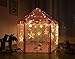 Pericross Snowflake Veil Hexagon Princess Play Tent with Aluminum Alloy Frame and 33ft 100 Diodes AA Battery Powered Brass Wire Lights (Violet)