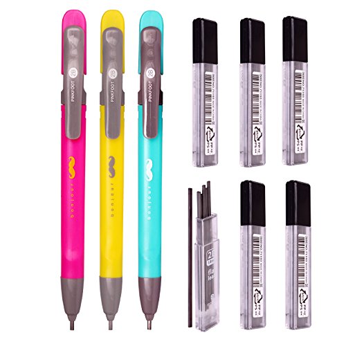 Sketch Flat Lead 1.8 mm Holder Pen Mechanical Pencil for Draft Drawing, Art Sketching/ Calligraphy/Marking (1.8 mm 2B Lead 6 Tube) Graphite Lead Refill/Gift Box
