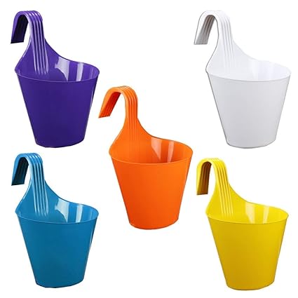 Altino Hook Plastic Flower Pot Multicolor, 5 Pieces (3)