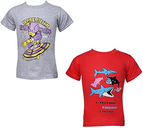 KIDANIA Kids Boys and Girl's Cotton Cartoon Printed Design Summer Wear T-Shirt (Pack of 5,3 and 2)