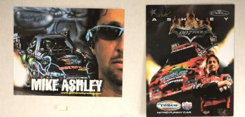 2008 - NHRA/Powerade Drag Racing Series - Mike Ashley - Dodge Charger/Mopar - 007 Tour/Nitro Funny Car - Support Our Troops Car - 2 Promo Cards - Rare - Collectible