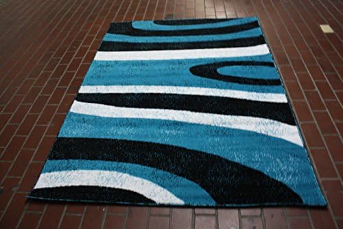 RT6003 BCF Modern Design Area Rug (5X8, Turquoise)