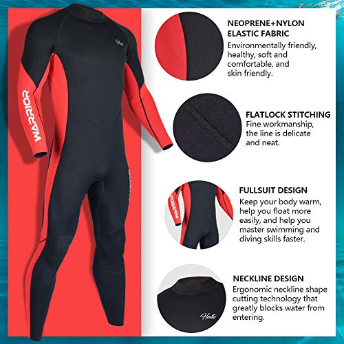 image for Hevto Wetsuits Men Long Sleeve Full 3mm Neoprene Scuba Diving Suits Sw