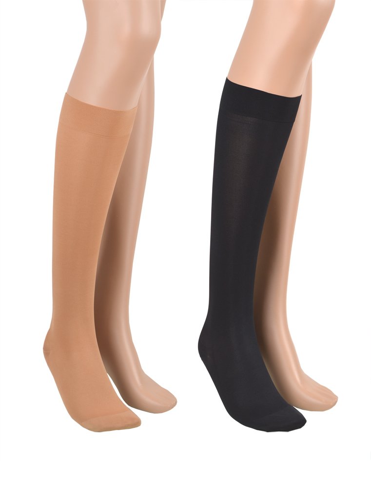 23-32 mmHg ASSISTICA® Medical Compression Socks with Closed Toe, Class 2 Knee-High Support Stockings for Men and Women (170-182 cm / X-Large, Black)