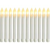 Mxqdhx 12 pcs Flameless Flickering LED Taper Candles Bulk Battery Operated Candles for Halloween Christmas Wedding Church Easter Party Decor Table Centerpiece, Warm White 8.5 in, No Batteries