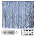 Battery Operated 300 LED Curtain String lights w/ Remote & Timer, Outdoor Curtain Icicle Wall Lights For Wedding Backdrops, Christmas, Holiday, Camping Decoration (9.8&times;9.8ft, Dimmable, Cool White) primary