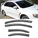 Gevog 4-Piece Side Window Deflector Original Window Visors for 08-17 Mitsubishi Lancer Sedan Sun Rain Guard Ventvisor