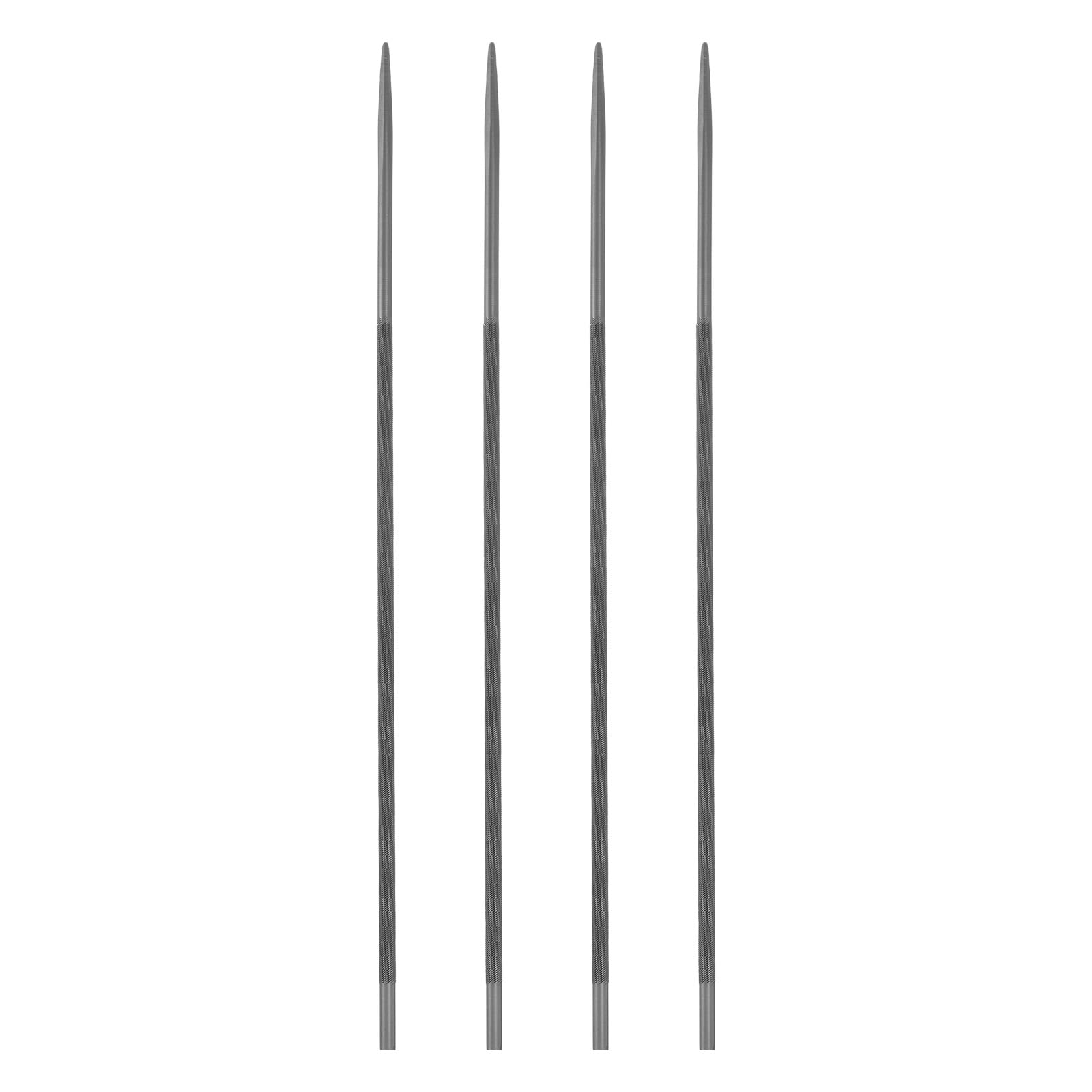 M METERXITY 4-Pack Chainsaw Sharpening File, 5/32 Inch Round Sharpening File Steel Chainsaw File without Plastic Handle for Sharpening/Chainsaw/Round Files [Black]