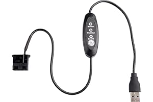 USB Fan Speed Controller (ATX 4-Pin/MOLEX), 3-Speed 5V/9V/12V with LED, 50cm, Key Control, Black PVC Box for DIY Cooling