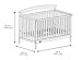 Graco Everly 5-in-1 Upholstered Convertible Crib with Reversible Headboard Pebble Gray/Gray Easily Converts to Toddler Bed Day Bed or Full Bed Adjustable Height Mattress (Mattress Not Included)