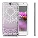 kwmobile TPU Silicone Case for HTC One A9 - Crystal Clear Smartphone Back Case Protective Cover - Violet/White/Transparent