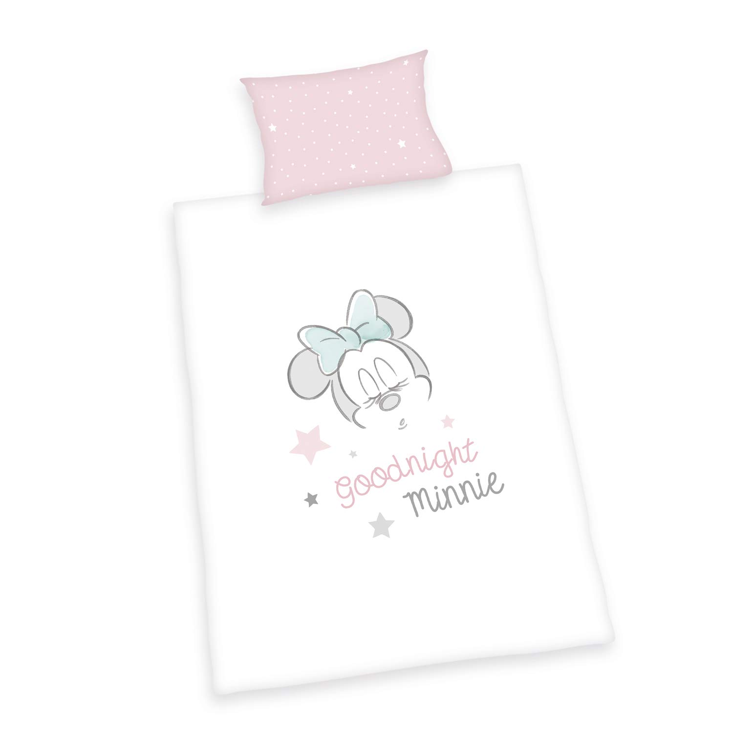 Herding Bedding Set, Cotton, White/Pink, 40 x 60 cm, 100 x 135 cm