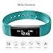007plus Fitness Tracker, D115 Concise Style Point Touch Activity Tracker (Teal/Silver)