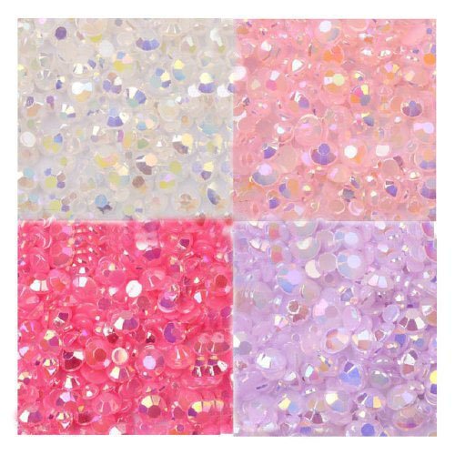 LOVEKITTY  800 pcs 4mm Mixed AB Jelly Rhinestones Flatback 14-Facet (High Quality)