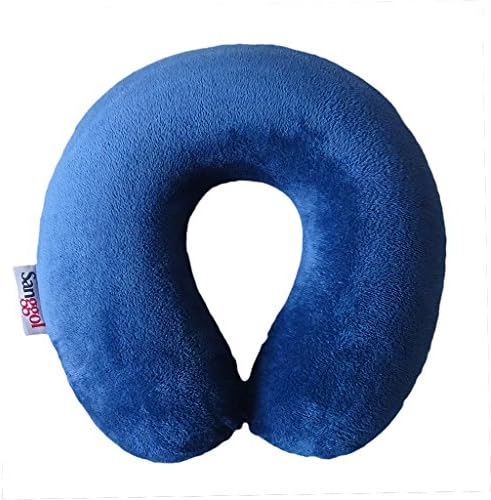 Sanggol Memory Foam Travel Neck Pillow with Luggage Attachment and Removable Cover, Royal Blue
