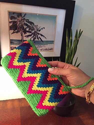 Colombian Wayuu Mochila Clutch Bag From Our Exclusive Handmade Custom Crafted Collection That Is 100% Authentic and Limited Edition