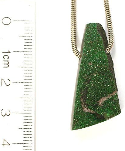DVH 51.95ct. Russian Uvarovite Green Garnet Druzy Drusy Focal Bead 34x16x12 (8671)
