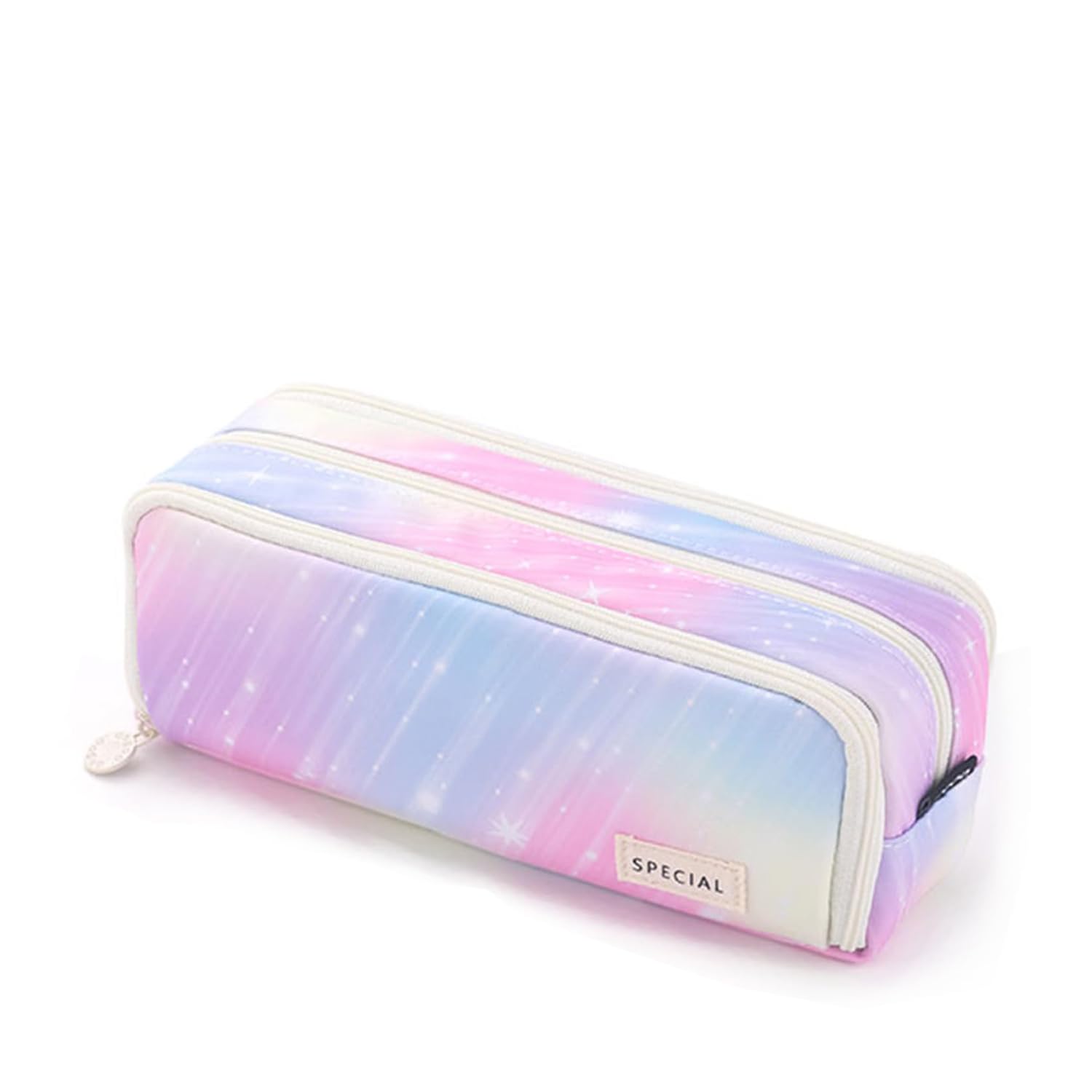 NEWUPZSI Pencil Case with 3 Compartments, Large Capacity, Pink Colour