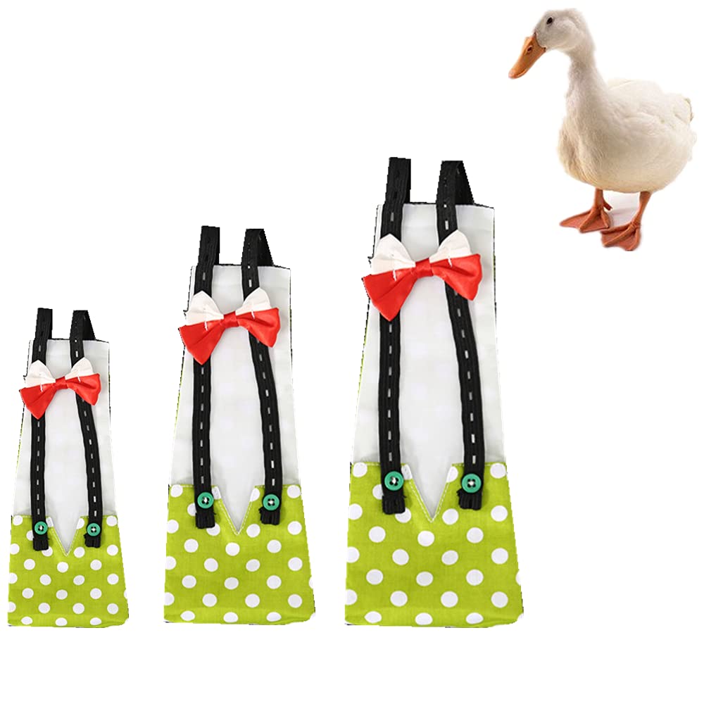 Chicken Duck Goose Diaper Washable Pet Bow Tie Diapers for Hens Roosters Poultry 1 Pack (S, Green)