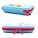 SOOCUTE Cute Unicorn Embossed Hardtop Pencil Case - Kids Large Colored Pen Holder Box With Compartments - Girls Cosmetic Pouch Bag Stationery Organizer (Light Blue)