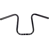 14'' Rise 1'' 25.4 mm Round Ape Hanger HandleBars Fit Harley Street Bob Sportster XL 883 1200 Fat Boy Shadow Intruder Vulcan Road Star Drag Star Volusia Custom Application Gloss Black