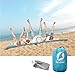 LEWONDE Sand Escape Beach Blanket - 7'x9' Oversized Lightweight Picnic Mat- Fordable Waterproof - 4 Sand Bags, Zippered Valuable Pocket - Free Ground Anchors - Ideal Family Travel Kit