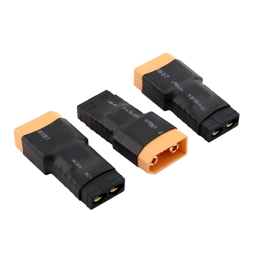 OliRC 3pcs No Wires Connector: Male XT90 to Female TRX Traxxas Adapter Plug(C48-3)