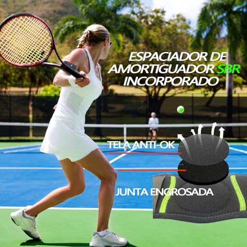 2 Piezas Codo de tenista, codera para tendinitis y codo de tenista, tensión ajustable, aliviar el dolor del codo, adecuado para diversos deportes.