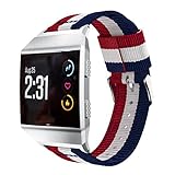 Fitbit Ionic Bands,liu nian Fine Woven Nylon Replacement Band Sport Strap [Adjustable] for Fitbit Ionic Smart Watch (A)