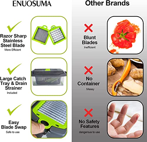 12 in 1 Vegetable Chopper Onion Chopper Food Chopper - Multi Vegtable Chopper Salad Chopper Fruit Slicer Cutter Carrot Chopper Chip Slicer Potato Chopper - Useful Chopping Tool Kitchen Items