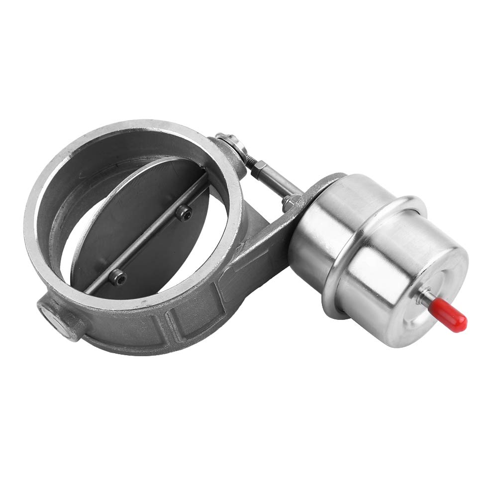Qiilu Car Exhaust Control Valve, Stainless Steel, 3in, Gate Valve, Normally Closed (open style)