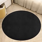 Custom Circular FloorMats with Photo, Customized Circle Rug for Bedroom, Design Round Rug with Picture Text Logo, Personalized Rugs for Home Decoration Welcome Rug, PureBlack, 24