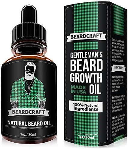 Beard Growth Oil - USA Made Natural Essence (30ml) - Mustache Softener Oil - Promotes Growth, Fuller & Thicker Beard - Leave-in Conditioner (Unscented)