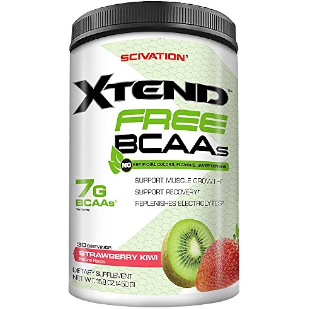 BCAAs Scivation Xtend FREE Powder, Strawberry Kiwi, 30 Servings, No