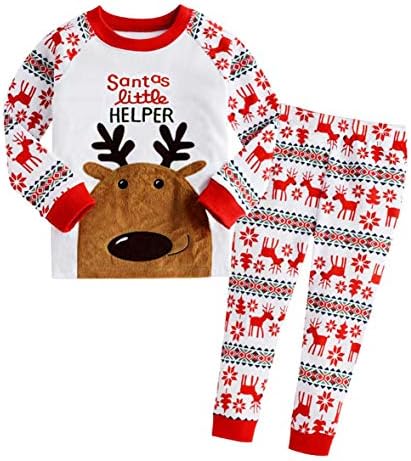 DHASIUE Girls Pajamas Toddler Kids Shorts Sets 100% Cotton Sleepwear Summer Clothes for Age 1-6 Years (3-4 Years, 18-Red (Deer))