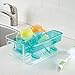 mDesign Plastic Adjustable Storage Center for Kitchen Cabinet, Pantry, Refrigerator, Countertop - Holds Kids/Toddlers Bottles, Sippy Cups, Baby Food Jars - 3 Pieces - Clear/Aqua Blue