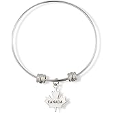 Dave The Bunny Canada on a Maple Leaf Fancy Charm Bangle