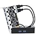 QNINE 7 Ports USB 3.0 PCIe Card Set, Include Superspeed PCI Express USB 3.0 Card and The Front Panel Bay and 2 Power Supply Cables