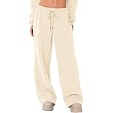 LOMON Women's Sweatpants Wide Leg Fleece Lined Sweat Pants Spring Winter Clothes 2026 Baggy Drawstring Joggers with Pockets