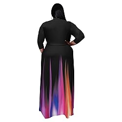 Runwind Plus Size Dress for Women 3/4 Sleeve V Neck