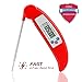 Meat Thermometer,Zebre Instant Read Super Fast Accurate Digital Electronic Food Cooking Thermometer with Collapsible Internal Probe,Best for Kitchen,Grill,BBQ,Milk,and Bath Water (Red)