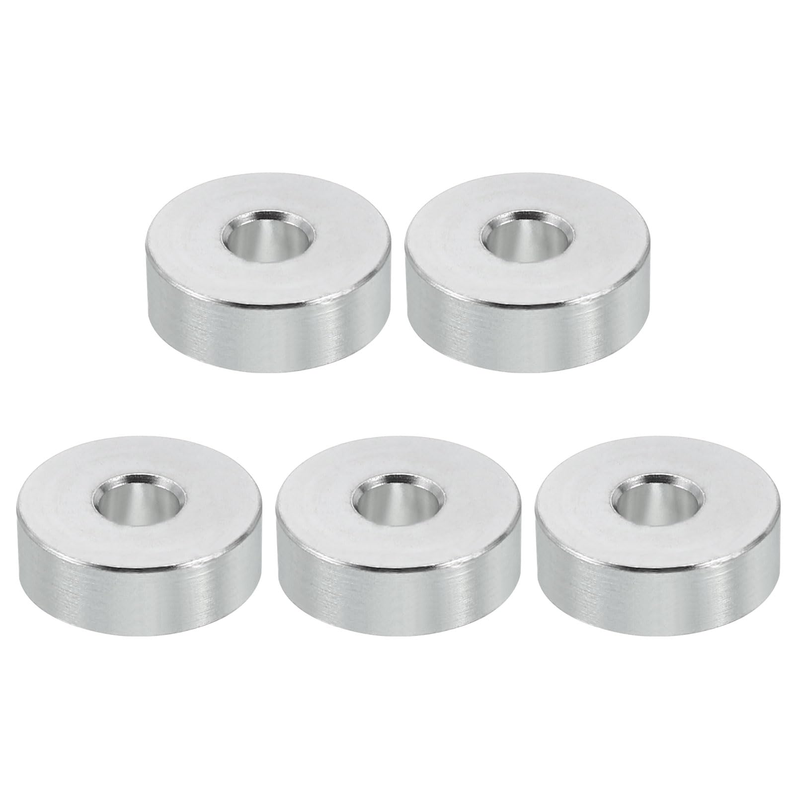 PATIKIL M6 Aluminum Spacers, 5Pcs Metal Spacer Aluminum 6.5mm ID x 20mm OD x 7mm L Aluminum Spacer Screw Standoff Round for 1/4" or M6 Screw Bolts