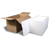 Robin II EPS Foam Ice Chest (Outside Dimensions: 24.5&rdquo;x14.5&rdquo;x15.75&rdquo;) with Shipping Box - 1 Pack. Protective, Thermal, Insulated, Biodegradable, Recyclable, Shipping/Storage, White, 208-001/002