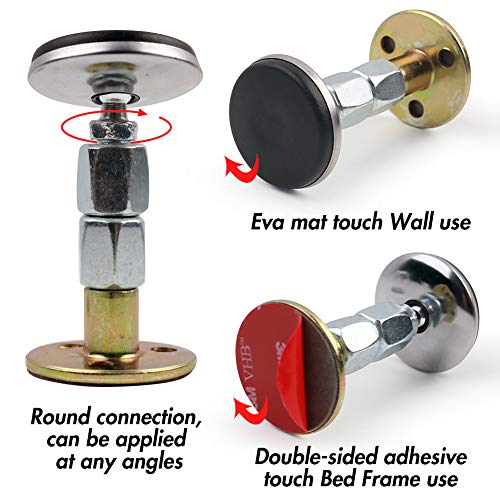 Johouse 3PCS Adjustable Threaded Bed Frame Anti-Shake Tool for Bed, Telescopic Support for Room Wall, Bedside Headboards Prevent loosening Anti-Shake Fixer, Easy Install (30-90mm)