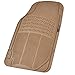 Motor Trend FlexTough Rubber Floor Mats for Car & SUV - 100% Odorless & All Weather Heavy Duty (Tan Beige)