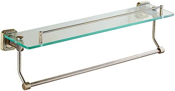 Purpnn Aleación de zinc Vidrio Baño Montaje en pared Toalla Estante