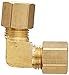 Anderson Metals - 50065-04 50065 Brass Compression Tube Fitting, 90 Degree Elbow, 1/4