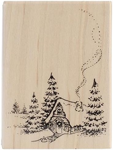 Penny Black Mounted Rubber Stamp 2.5-inch x 3.25-inch, Christmas Cottage