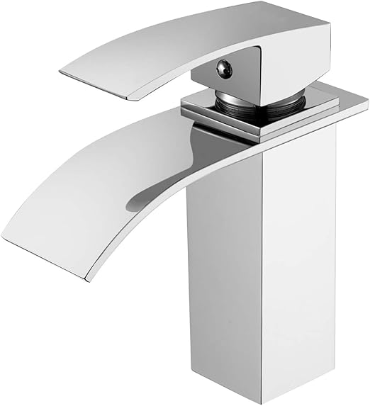 Auralum - Grifo Cascada de Baño Cuadrado Práctico Grifos Lavabo Cascada